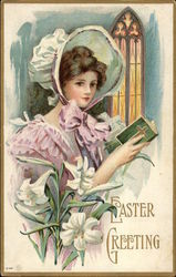 Easter Greeting Flowers Postcard Postcard