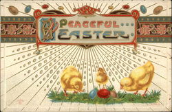 Peaceful Easter With Chicks Postcard Postcard