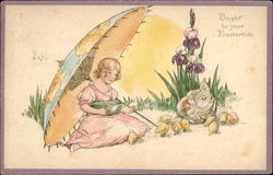 Bright be Your Eastertide With Children Postcard Postcard