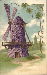 Windmill Made of Violets Postcard