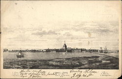 The Town of Stege (1754) Denmark Postcard Postcard