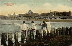 Beach Scene Scheveningen, The Netherlands Benelux Countries Postcard Postcard