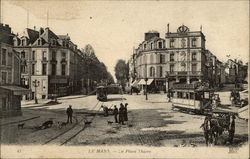 La Place Thiers Le Mans, France Postcard Postcard