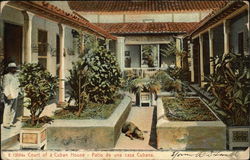 Court of a Cuban House Postcard