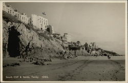 South Cliff & Sands Tenby, Wales Postcard Postcard