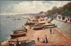 View of the Beach & Boats Penarth, Wales Postcard Postcard