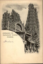 Entrance to Munatchy Temple Madras, India Postcard Postcard