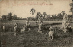 Lions and Guards Defend the Entrance of the Vat-Nokor Temple Postcard