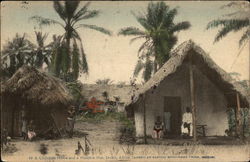 A Christian Home and a Heathen Hut Postcard