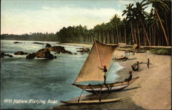 Native Fishing Boat Postcard