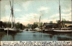 Boats in Harbor Postcard