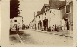 Menier Chocolate Sign, Women on Street Postcard