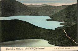 Blue Lake, Tikitapu. Green Lake, Rotokakahi Rotorua, New Zealand Postcard Postcard