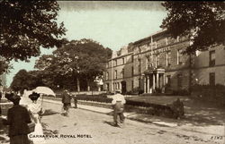 Royal Hotel Carnarvon, Wales Postcard Postcard