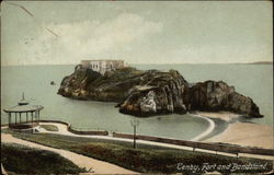 Fort and Bandstand Tenby, Wales Postcard Postcard