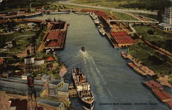 Houston Ship Channel Texas Postcard Postcard