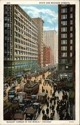 State and Madison Streets Chicago, IL Postcard Postcard