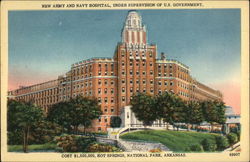 New Army and Navy Hospital, Under Supervision of US Government Hot Springs, AR Postcard Postcard