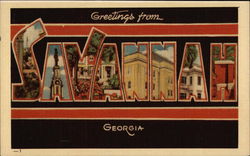 Greetings from Savannah, Georgia Postcard