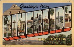 Greetings from Riverside California Postcard Postcard