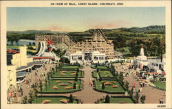 View of Mall, Coney Island Cincinnati, OH Postcard Postcard