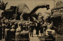 Sinclair Dinosaur Exhibit at the Century of Progress Exposition Postcard