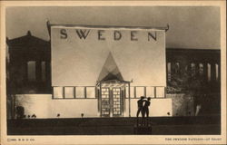 The Swedish Pavilion at Night - "A Century of Progress" 1933 Chicago World Fair Postcard Postcard