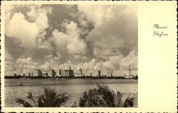 Skyline Looking across Biscayne Bay from County Causeway Miami, FL Postcard Postcard