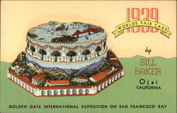 1939 World's Fair Cake by Bill Baker Ojai, CA Postcard Postcard