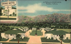 on Highway 66 Grand Motel Pasadena, CA Postcard Postcard