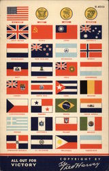 Flags of the US Military and United Nations Postcard Postcard