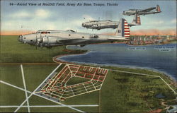 Aerial View of MacDill Field, Army Air Force Base Postcard