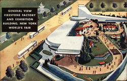 General View of Firestone Factory and Exhibition Building Postcard