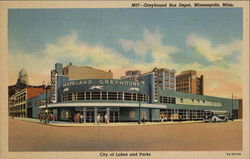 Greyhound Bus Depot - City of Lakes and Parks Minneapolis, MN Postcard Postcard