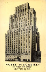 Hotel Piccadilly - 227 West 45th Street Postcard