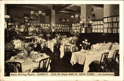 Main Dining Room at Sardi's - The Home of the Celebrities New York, NY Postcard Postcard