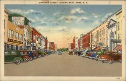 Dominick Street Looking West Rome, NY Postcard Postcard