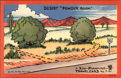 Desert "Powder Room" Comic, Funny Postcard Postcard