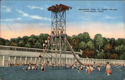 Swimming Pool at Coney Island Cincinnati, OH Postcard Postcard