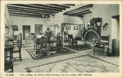 The Lobby, El Ortiz, Fred Harvey Inn Postcard