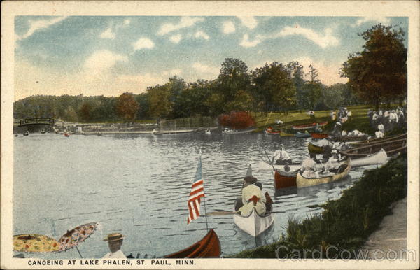 Canoeing At Lake Phalen St Paul MN   Card00494 Fr 