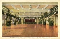 Recreation Hall, Kellogg Company Battle Creek, MI Postcard Postcard