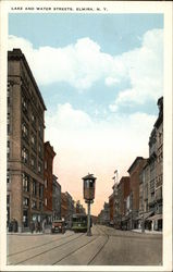 Lake and Water Streets Postcard