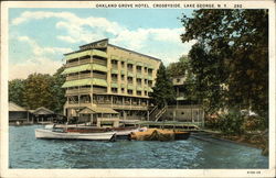 Oakland Grove Hotel, Crobyside Lake George, NY Postcard Postcard