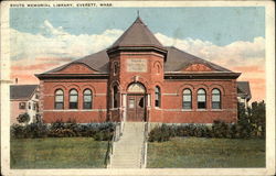 Shute Memorial Library Everett, MA Postcard Postcard