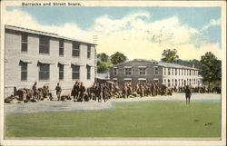 Barracks and Street Scene Postcard