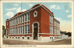 St. Charles Parochial School Waltham, MA Postcard Postcard