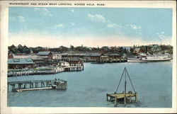 Waterfront and Steam Boat Landing Woods Hole, MA Postcard Postcard