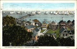 The Harbor from Town Hill Provincetown, MA Postcard Postcard