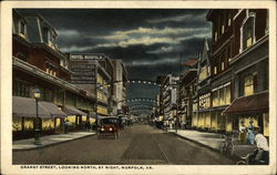 Granby Street, Looking North, By Night Postcard